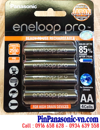 Eneloop BK-3HCCE/4B -Pin sạc AA 1.2v 2550mAh Panasonic Eneloop BK-3HCCE/4B, Xuất xứ NHẬT _Vỉ 4viên